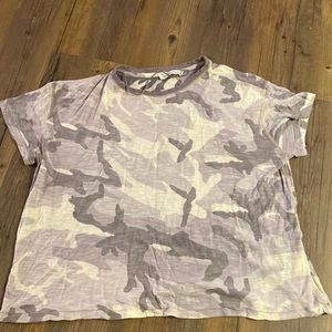 Free People purple camo tee. Size Medium.
